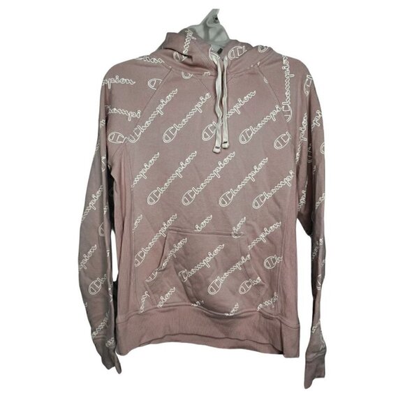 Champion Pink Drawstring Pullover Sweatshirt Hoodie w Pockets (Womens S) - Picture 3 of 10